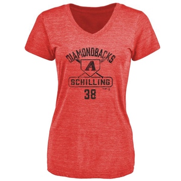 Women's Arizona Diamondbacks Curt Schilling ＃38 Base Runner T-Shirt - Red