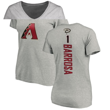 Women's Arizona Diamondbacks Jorge Barrosa ＃1 Backer Slim Fit T-Shirt Ash