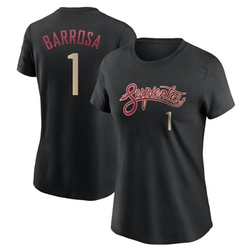 Women's Arizona Diamondbacks Jorge Barrosa ＃1 City Connect Name & Number T-Shirt - Black