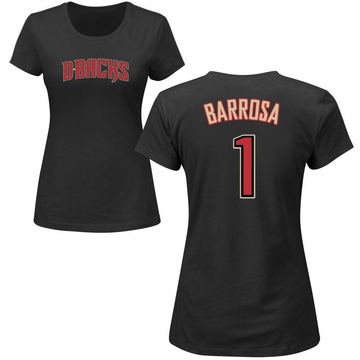 Women's Arizona Diamondbacks Jorge Barrosa ＃1 Roster Name & Number T-Shirt - Black