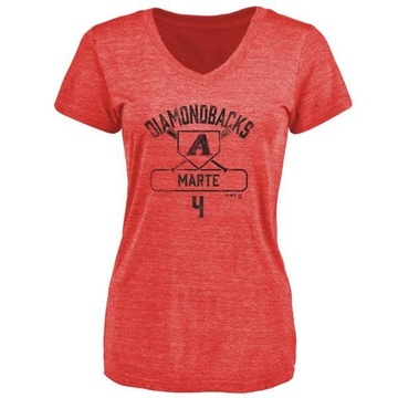 Women's Arizona Diamondbacks Ketel Marte ＃4 Base Runner T-Shirt - Red