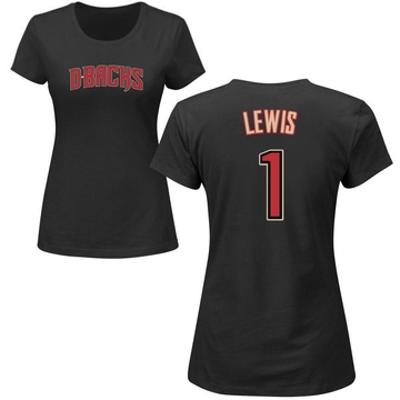 Women's Arizona Diamondbacks Kyle Lewis ＃1 Roster Name & Number T-Shirt - Black