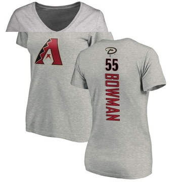Women's Arizona Diamondbacks Matt Bowman ＃55 Backer Slim Fit T-Shirt Ash