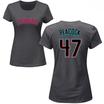 Women's Arizona Diamondbacks Matt Peacock ＃47 Roster Name & Number T-Shirt - Charcoal