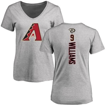 Women's Arizona Diamondbacks Matt Williams ＃9 Backer Slim Fit T-Shirt Ash