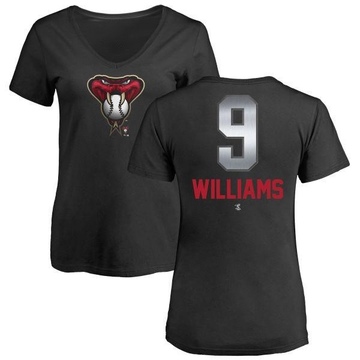 Women's Arizona Diamondbacks Matt Williams ＃9 Midnight Mascot V-Neck T-Shirt - Black
