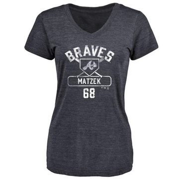 Women's Atlanta Braves Tyler Matzek ＃68 Base Runner T-Shirt - Navy