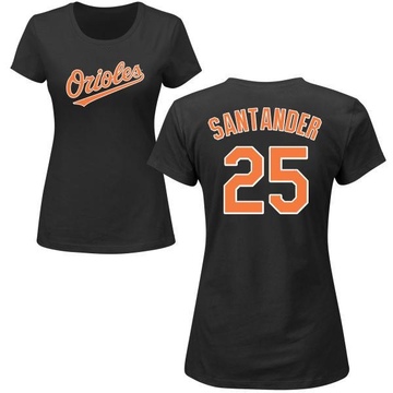 Women's Baltimore Orioles Anthony Santander ＃25 Roster Name & Number T-Shirt - Black