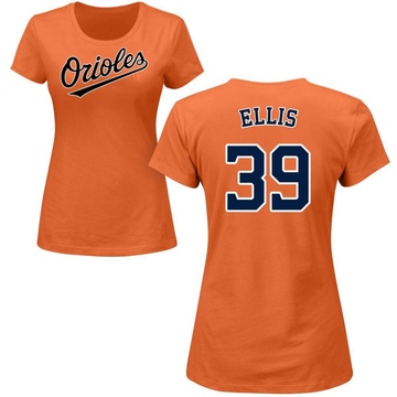 Women's Baltimore Orioles Chris Ellis ＃39 Roster Name & Number T-Shirt - Orange