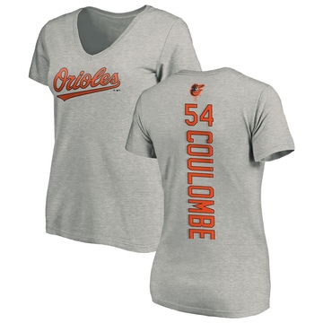 Women's Baltimore Orioles Danny Coulombe ＃54 Backer Slim Fit T-Shirt Ash