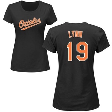 Women's Baltimore Orioles Fred Lynn ＃19 Roster Name & Number T-Shirt - Black
