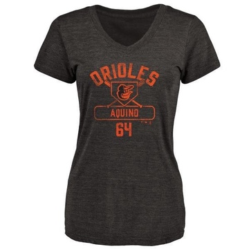 Women's Baltimore Orioles Jayson Aquino ＃64 Base Runner T-Shirt - Black
