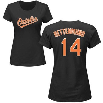 Women's Baltimore Orioles Merv Rettenmund ＃14 Roster Name & Number T-Shirt - Black