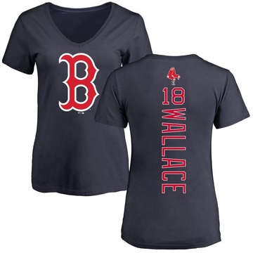 Women's Boston Red Sox Jacob Wallace ＃18 Backer Slim Fit T-Shirt - Navy