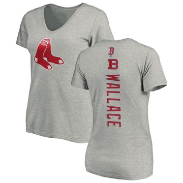 Women's Boston Red Sox Jacob Wallace ＃18 Backer Slim Fit T-Shirt Ash