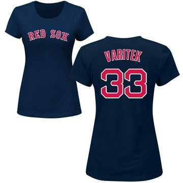 Women's Boston Red Sox Jason Varitek ＃33 Roster Name & Number T-Shirt - Navy