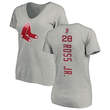 Women's Boston Red Sox Robbie Ross Jr. ＃28 Backer Slim Fit T-Shirt Ash
