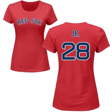 Women's Boston Red Sox Robbie Ross Jr. ＃28 Roster Name & Number T-Shirt - Red