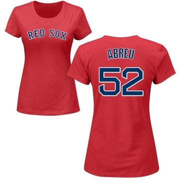 Women's Boston Red Sox Wilyer Abreu ＃52 Roster Name & Number T-Shirt - Red