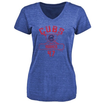 Women's Chicago Cubs Brandon Hughes ＃47 Base Runner T-Shirt - Royal