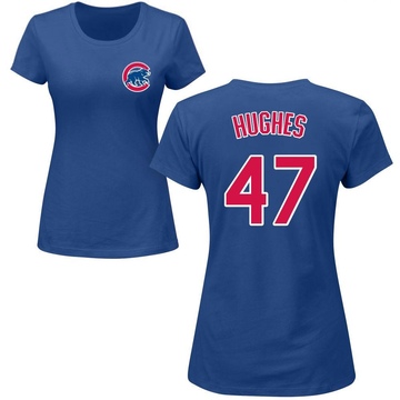 Women's Chicago Cubs Brandon Hughes ＃47 Roster Name & Number T-Shirt - Royal
