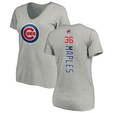 Women's Chicago Cubs Dillon Maples ＃36 Backer Slim Fit T-Shirt Ash