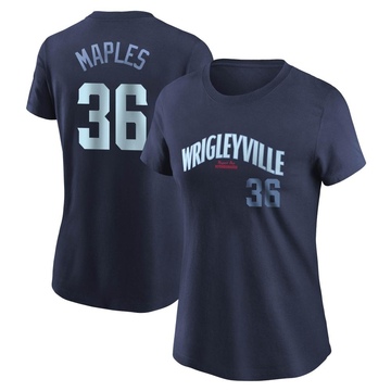 Women's Chicago Cubs Dillon Maples ＃36 City Connect Name & Number T-Shirt - Navy