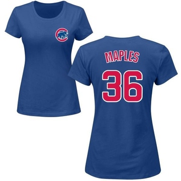 Women's Chicago Cubs Dillon Maples ＃36 Roster Name & Number T-Shirt - Royal