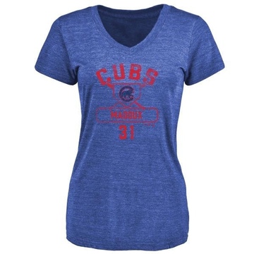 Women's Chicago Cubs Greg Maddux ＃31 Base Runner T-Shirt - Royal