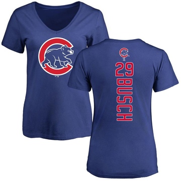 Women's Chicago Cubs Michael Busch ＃29 Backer Slim Fit T-Shirt - Royal