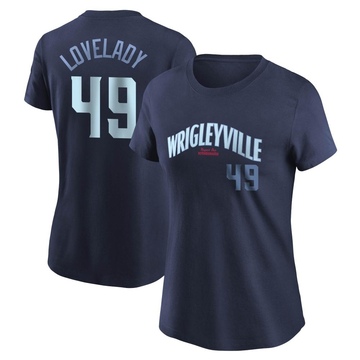 Women's Chicago Cubs Richard Lovelady ＃49 City Connect Name & Number T-Shirt - Navy