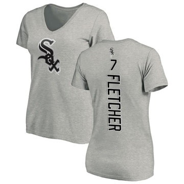 Women's Chicago White Sox Dominic Fletcher ＃7 Backer Slim Fit T-Shirt Ash