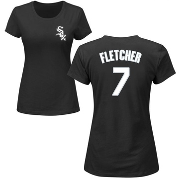 Women's Chicago White Sox Dominic Fletcher ＃7 Roster Name & Number T-Shirt - Black
