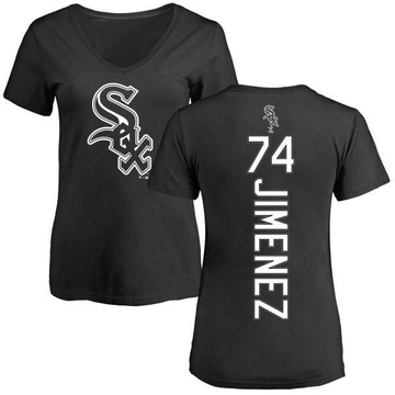 Women's Chicago White Sox Eloy Jimenez ＃74 Backer Slim Fit T-Shirt - Black