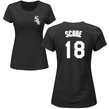 Women's Chicago White Sox Herb Score ＃18 Roster Name & Number T-Shirt - Black