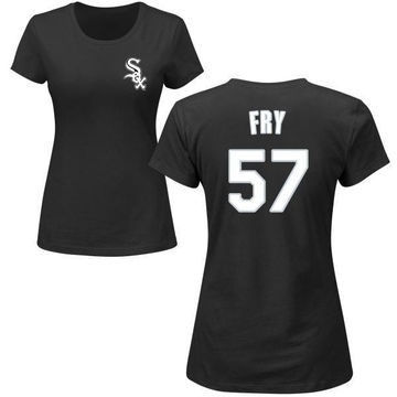 Women's Chicago White Sox Jace Fry ＃57 Roster Name & Number T-Shirt - Black