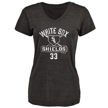Women's Chicago White Sox James Shields ＃33 Base Runner T-Shirt - Black