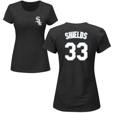 Women's Chicago White Sox James Shields ＃33 Roster Name & Number T-Shirt - Black