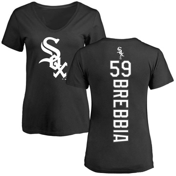 Women's Chicago White Sox John Brebbia ＃59 Backer Slim Fit T-Shirt - Black