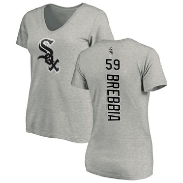 Women's Chicago White Sox John Brebbia ＃59 Backer Slim Fit T-Shirt Ash
