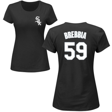 Women's Chicago White Sox John Brebbia ＃59 Roster Name & Number T-Shirt - Black