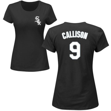Women's Chicago White Sox Johnny Callison ＃9 Roster Name & Number T-Shirt - Black