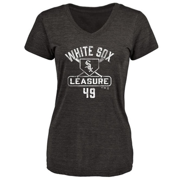 Women's Chicago White Sox Jordan Leasure ＃49 Base Runner T-Shirt - Black