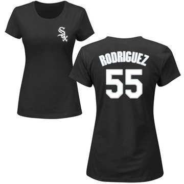 Women's Chicago White Sox Jose Rodriguez ＃55 Roster Name & Number T-Shirt - Black
