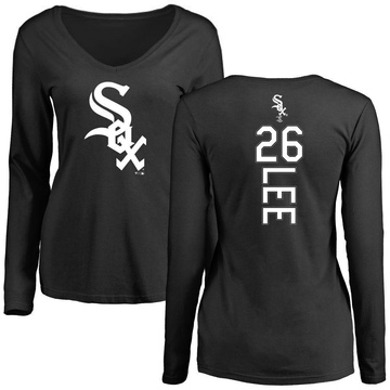Women's Chicago White Sox Korey Lee ＃26 Backer Slim Fit Long Sleeve T-Shirt - Black