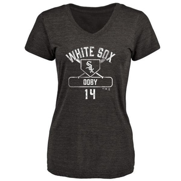Women's Chicago White Sox Larry Doby ＃14 Base Runner T-Shirt - Black