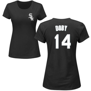 Women's Chicago White Sox Larry Doby ＃14 Roster Name & Number T-Shirt - Black