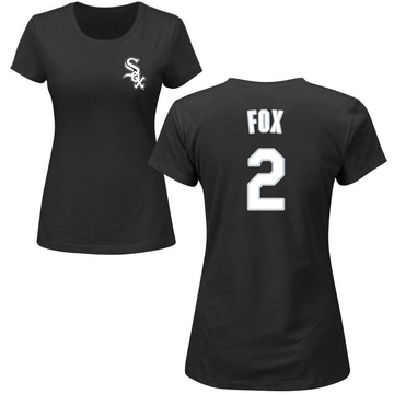 Women's Chicago White Sox Nellie Fox ＃2 Roster Name & Number T-Shirt - Black