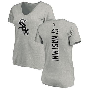 Women's Chicago White Sox Nick Nastrini ＃43 Backer Slim Fit T-Shirt Ash