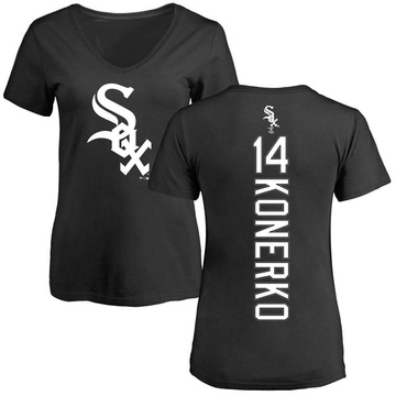 Women's Chicago White Sox Paul Konerko ＃14 Backer Slim Fit T-Shirt - Black